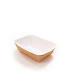 Контейнер бумажный с плоской пластиковой крышкой Crystal Box, Крафт, 400 мл