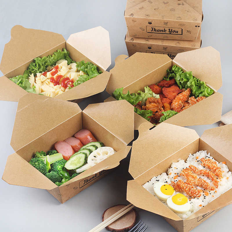 Бумажные контейнеры с едой